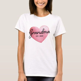 Oma Est Jaar Waterverf Hart T-shirt