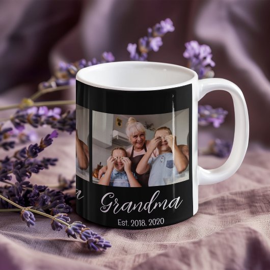 Oma Est. Wit script 3 foto Koffiemok