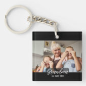 Oma Est. Wit script foto Sleutelhanger (Voorkant)