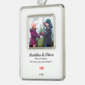 Oma Familiefoto Gepersonaliseerde Kerst Verzilverd Omlijst Ornament (Links)
