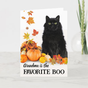Oma Favoriete Boo Halloween Zwart Kat Kaart