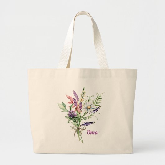 Oma Floral Bouquet Large Tote Bag (Voorkant)