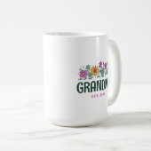Oma Floral Groovy Flower gepersonaliseerd Koffiemok (Voorkant rechts)