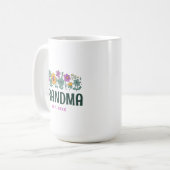 Oma Floral Groovy Flower gepersonaliseerd Koffiemok (Voorkant links)