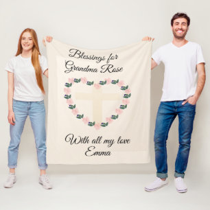 Oma Floral Hart Troost Fleece Deken