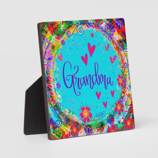 Oma  Floral Whimsical Fotoplaat (Voorkant)