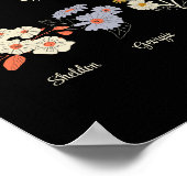 Oma Flower Garden Custom 5 Naam  Bloemen Poster (Hoek)