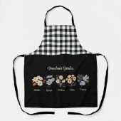 Oma Flower Garden Custom 5 Naam Bloemen Schort (Voorkant)