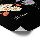 Oma Flower Garden Custom Naam  Bloemen Poster (Hoek)