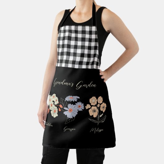 Oma Flower Garden Custom Naam  Bloemen Schort (Insitu)