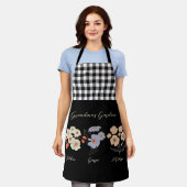 Oma Flower Garden Custom Naam  Bloemen Schort (Gedragen)