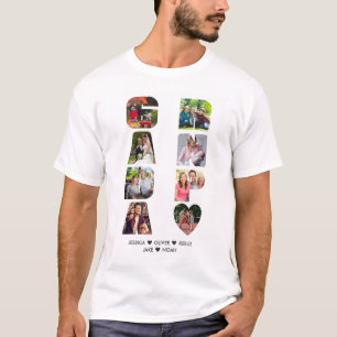 OMA Foto Collage Kleinkinderen Naam Uitknip T-shirt