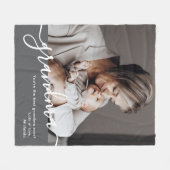 Oma Foto Elegant Script Persoonlijk Bericht Fleece Deken (Voorkant (Horizontaal))