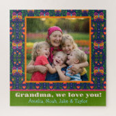 Oma Foto Folk Butterfly Flowers Custom Legpuzzel (Verticaal)