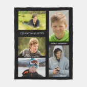 Oma foto grootmoeder noemt jongens zwart fleece deken (Voorkant)