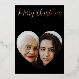 Oma foto kerst folie feestdagenkaart