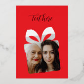 Oma foto kerst folie feestdagenkaart (Achterkant)