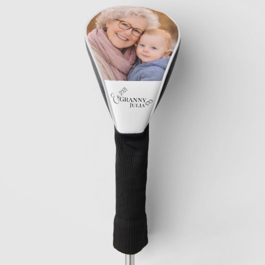 Oma Foto Opgericht Jaar Modern Golfheadcover (Voorkant)