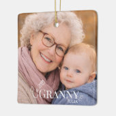 Oma Foto Opgericht Jaar Modern Hart Keramisch Ornament (Links)