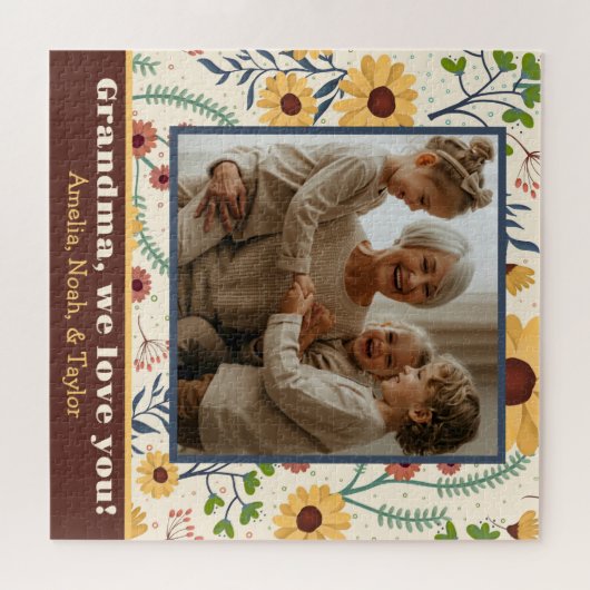 Oma Foto  Spring Daisy Flowers Custom Legpuzzel (Horizontaal)