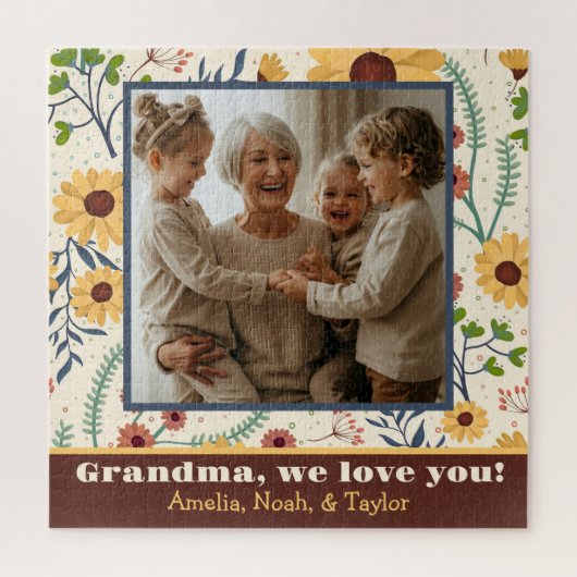 Oma Foto  Spring Daisy Flowers Custom Legpuzzel (Verticaal)