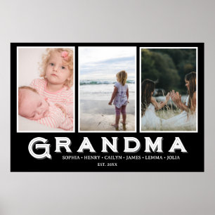 Oma Fotocollage – Aangepaste namen van kleinkinder Poster