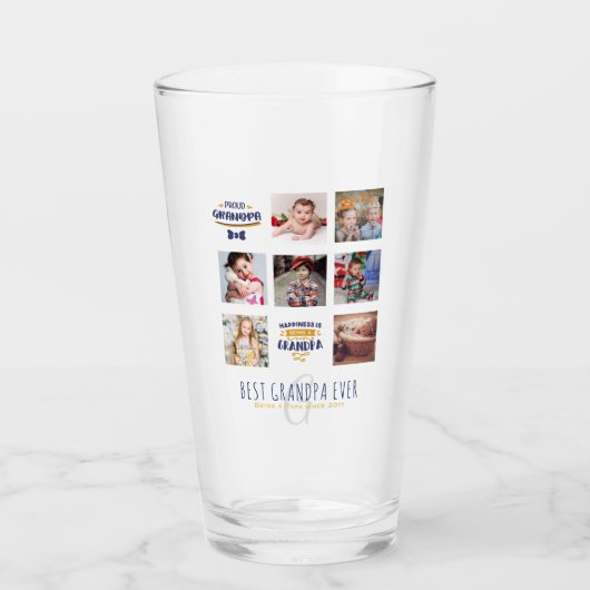 OMA FOTOCOLLAGE CADEAU Trots Papa Opa Oma Glas (Voorkant)