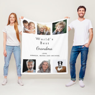 Oma fotocollage fleece deken