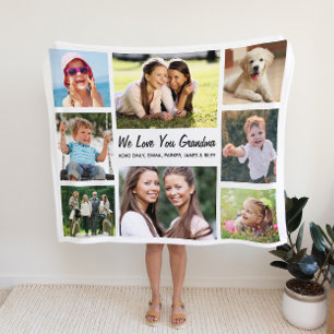 Oma Fotocollage Fleece Deken