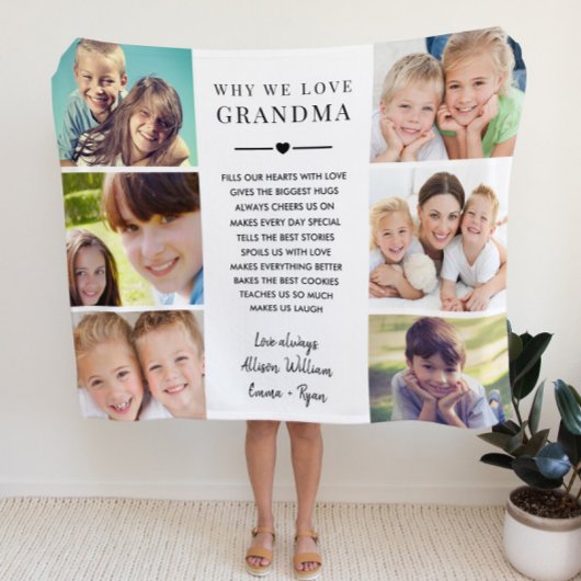 Oma Fotocollage Fleece Deken