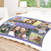 Oma Fotocollage Gepersonaliseerde Paarse Fleece Deken