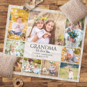 Oma Fotocollage Kleinkinderen Fleece Deken