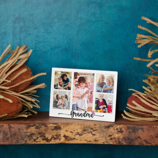 Oma Fotocollage met 5 foto's Grootmoeder Fotoplaat (Zijkant)