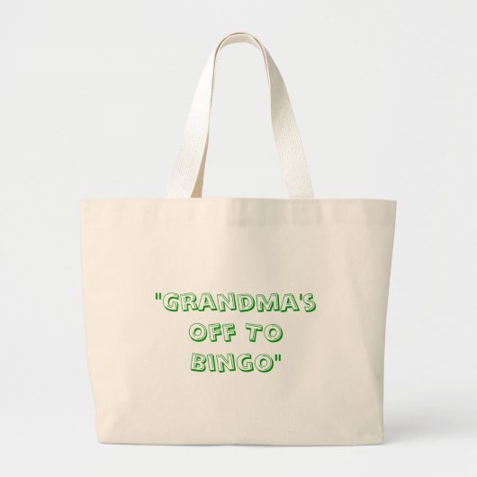 "Oma gaat naar Bingo" Grote Tote Bag (Voorkant)