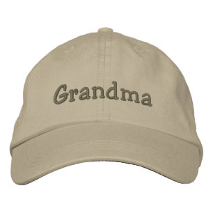 Oma Geborduurde Honkbalpet Hoed - Khaki Pet
