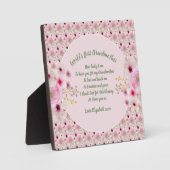 Oma Gedicht Roze Bloemen Naam Cadeaus Fotoplaat (Voorkant)