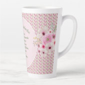 Oma Gedicht Roze Bloemen Naam Cadeaus Latte Mok (Rechts)