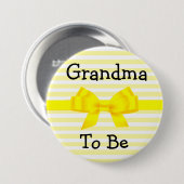 Oma: geel en wit baby shower ronde button 7,6 cm (Voorkant /achterkant)
