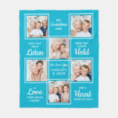 Oma gepersonaliseerd trendy 6 foto grootmoeder fleece deken (Voorkant)