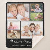 Oma gepersonaliseerde zwarte foto sherpa deken (Voorkant)