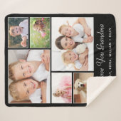 Oma gepersonaliseerde zwarte foto sherpa deken (Voorkant (horizontaal))