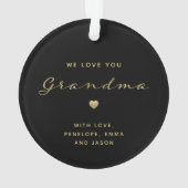 Oma gevestigd | Foto Hart Zwart en Goud Ornament (achterkant)