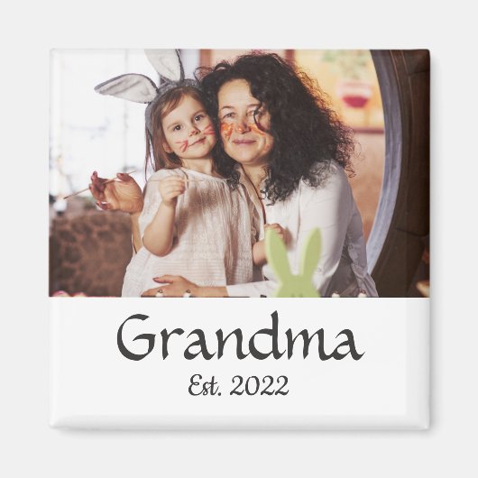 Oma Gevestigd Fotocadeau Magneet (Voorkant)