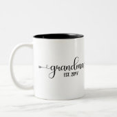 Oma gevestigd, grootmoeder gepersonaliseerd cadeau tweekleurige koffiemok (Links)