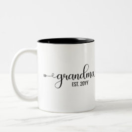 Oma gevestigd, grootmoeder gepersonaliseerd cadeau tweekleurige koffiemok