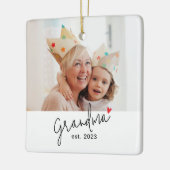 Oma Gevestigd Script Foto Keramisch Ornament (Links)