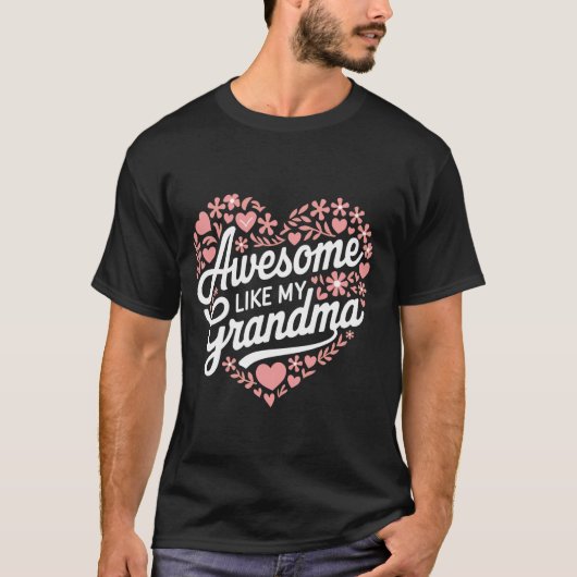 Oma Geweldig Net Als Mijn Opa T-shirt (Voorkant)