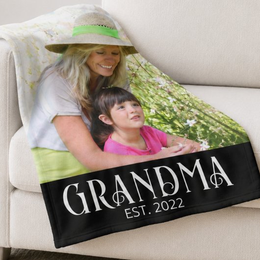 Oma Geword Foto  Fleece Deken