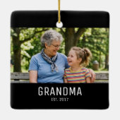 Oma Geword Foto Keramisch Ornament (Achterkant)