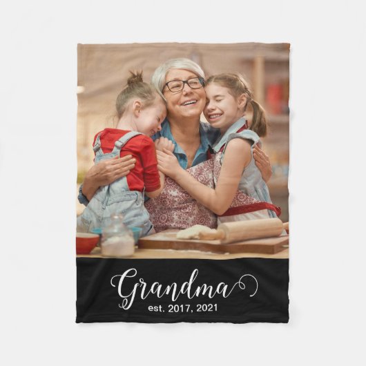 Oma Gewordene Script Geschenk Foto Fleece Deken (Voorkant)